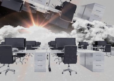 Bulutlar parlama ile ters ofiste