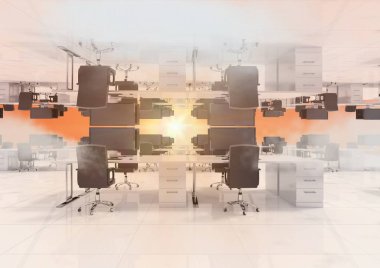 gün batımı ile bulutlar ters ofiste