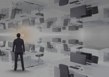 adam parlama ile ters ofiste ayakta