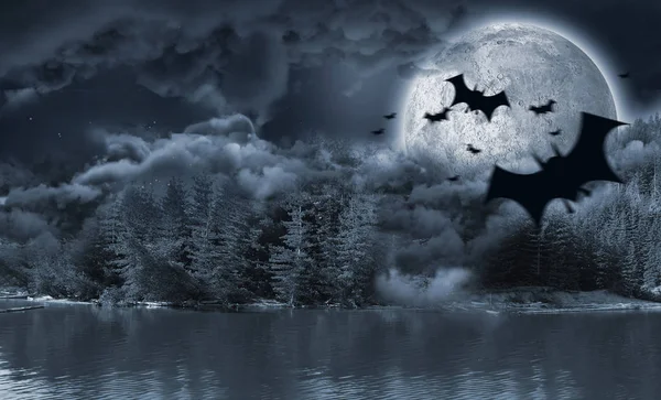 siluet yarasa dijital görüntü