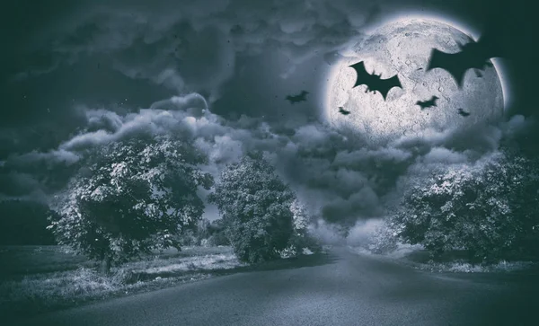 Imagem digital de morcego silhueta — Fotografia de Stock