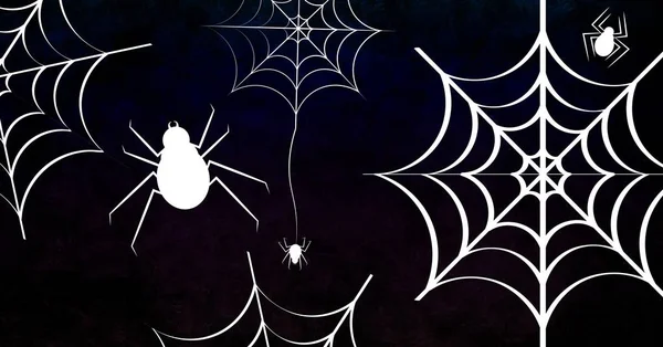 Pókok és a pókhálók halloween illusztrációk — Stock Fotó