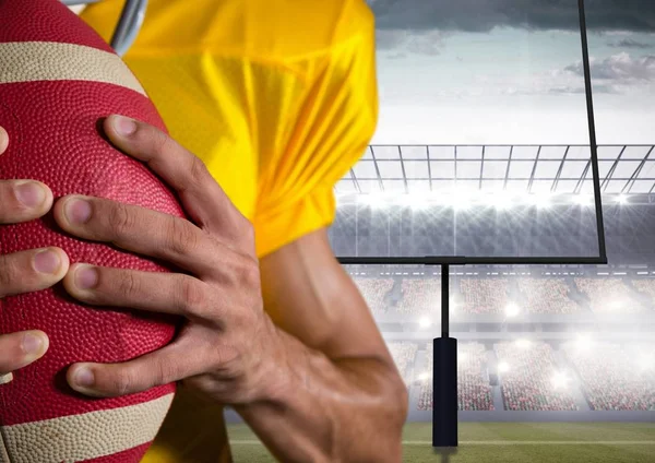 American football player in stadium — Stock Photo, Image