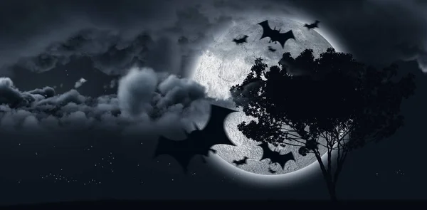 Imagem digital de morcego silhueta — Fotografia de Stock