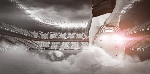 Illuminated soccer stadium — Stock Photo, Image