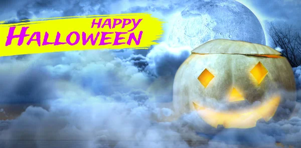 Feliz texto halloween — Fotografia de Stock