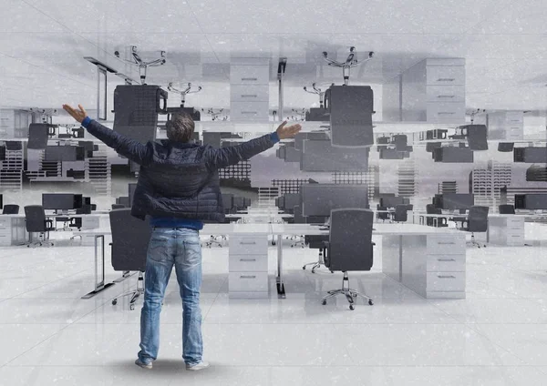 Adam ayakta ve silah Yayilim 