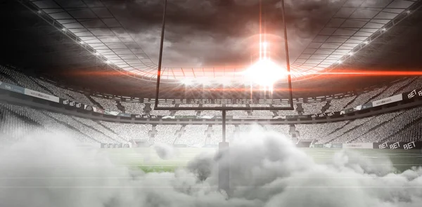 Amerikan Futbol Stadyumu ile duman — Stok fotoğraf