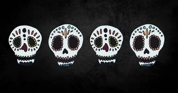 Skull halloween-illustraties — Stockfoto