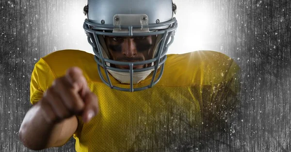 American football player with stone transition Stock Image