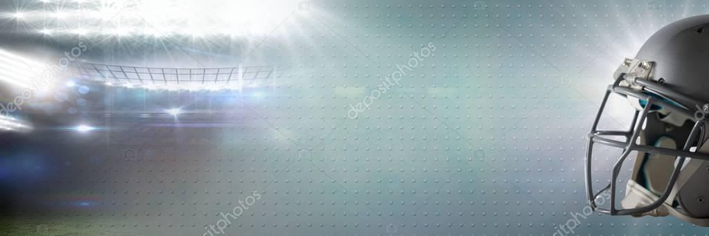 American football helmet with stadium transition Stock Picture