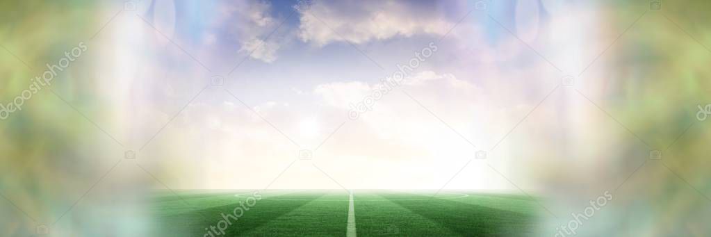 Field transition effect with sky Royalty Free Stock Images