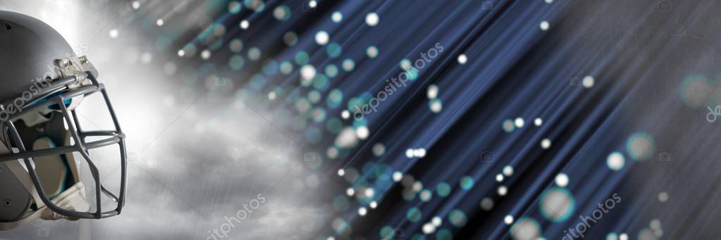 American football helmet with sparlkles transition Stock Picture