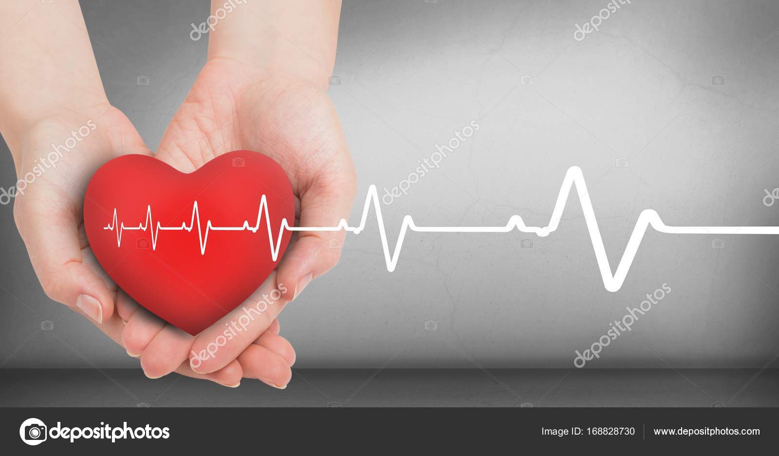 Heart Beat Over Hands Holding Heart Stock Photo Image By C Vectorfusionart