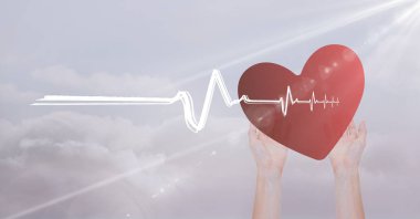 Kalp kalp tutan eller üzerinde beat