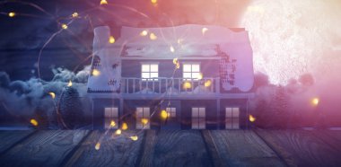 Tam kare çekim kahverengi tahta