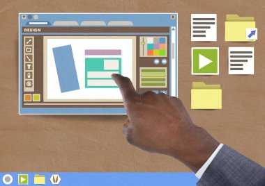 Tasarım Düzenleyicisi penceresi dokunmadan el 