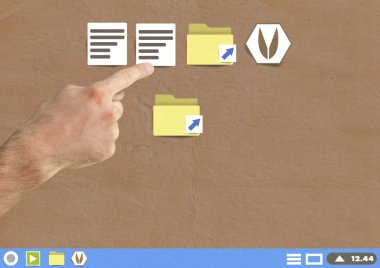 Klasör ve dosyaları simgeler dokunmadan el 