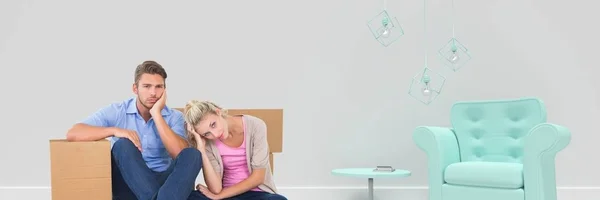 People moving boxes into new home — Stock Photo, Image