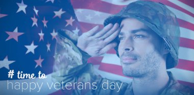 Kendine güvenen asker selamlayan 