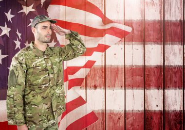 Gaziler günü asker bayrağı önünde