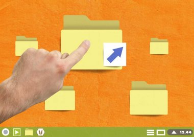 Kağıt üzerinde klasörleri dokunmadan el