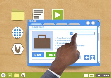 Pencere alışveriş Web sitesi dokunmadan el 