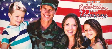 Ailesiyle birlikte yeniden bir araya asker