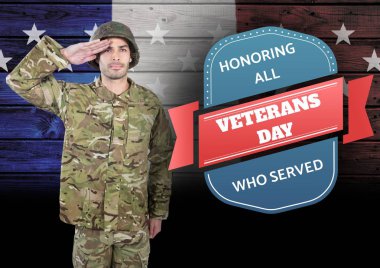 Gaziler günü asker bayrağı önünde