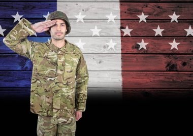 Gaziler günü asker bayrağı önünde