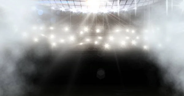 American football stadium with spotlights — Stock Photo, Image
