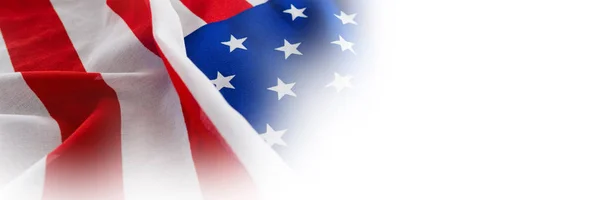 Moldura completa da bandeira americana enrugada — Fotografia de Stock