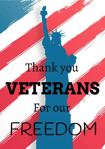 Veterans day flaggan Frihetsgudinnan — Stockfoto