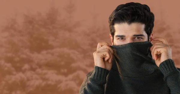 Uomo con maglione caldo — Foto Stock