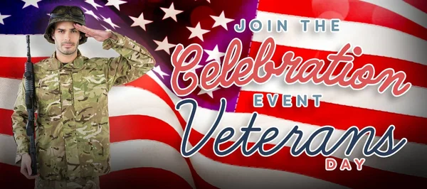 asker holding tüfek ve selamlayan 