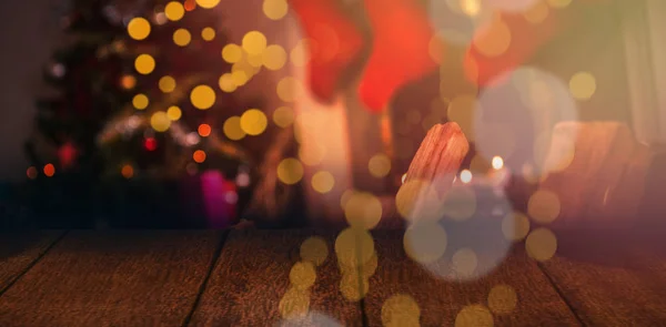 Wood logs for fire during christmas time — Stock Photo, Image