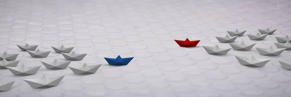 Paper boats fleets — Stock Photo, Image