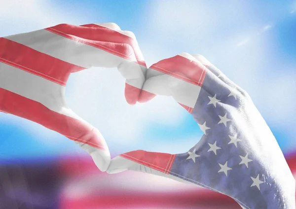 Gaziler günü, ABD ellerinde bayrak — Stok fotoğraf