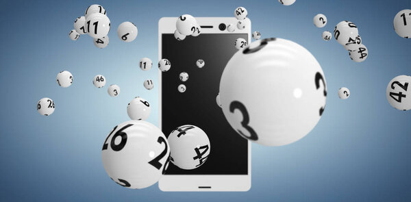 3D image of white bingo balls 