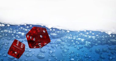 Kırmızı zar 3D görüntü