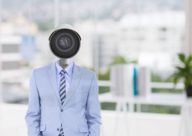 Cctv kafa ofisinde ile işadamı 