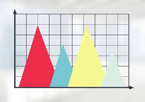 Dreieckiges Diagramm mit hellem Hintergrund — Stockfoto