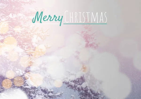 Веселий різдвяний текст на сніговому фоні — стокове фото