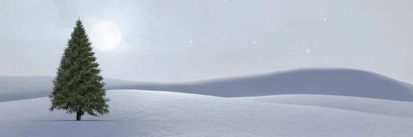 冬の風景の中のクリスマス ツリー — ストック写真