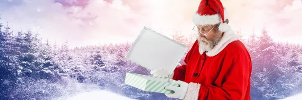 Regalo di Santa holding — Foto Stock