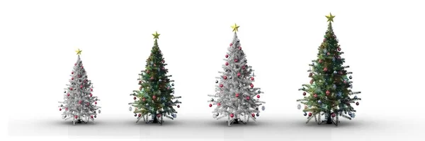 Weihnachtsbäume mit weißem Hintergrund — Stockfoto