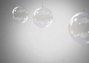Noel baubles gri arka plan üzerinde