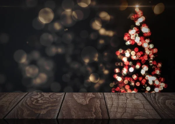 Suelo de madera con fondo tema de Navidad —  Fotos de Stock