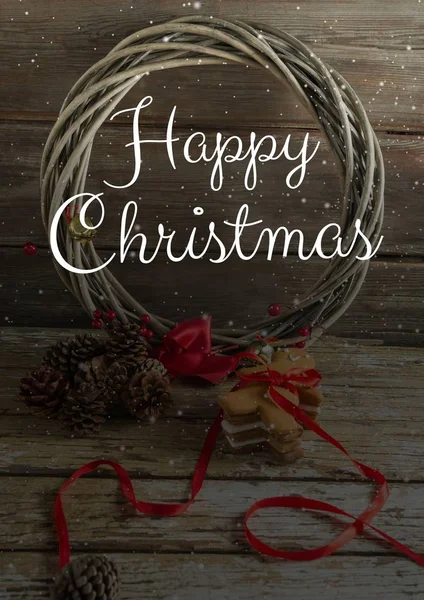 Merry Christmas tekst op Kerstmis achtergrond — Stockfoto