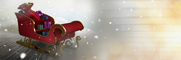 La slitta di Babbo Natale con regali — Foto Stock